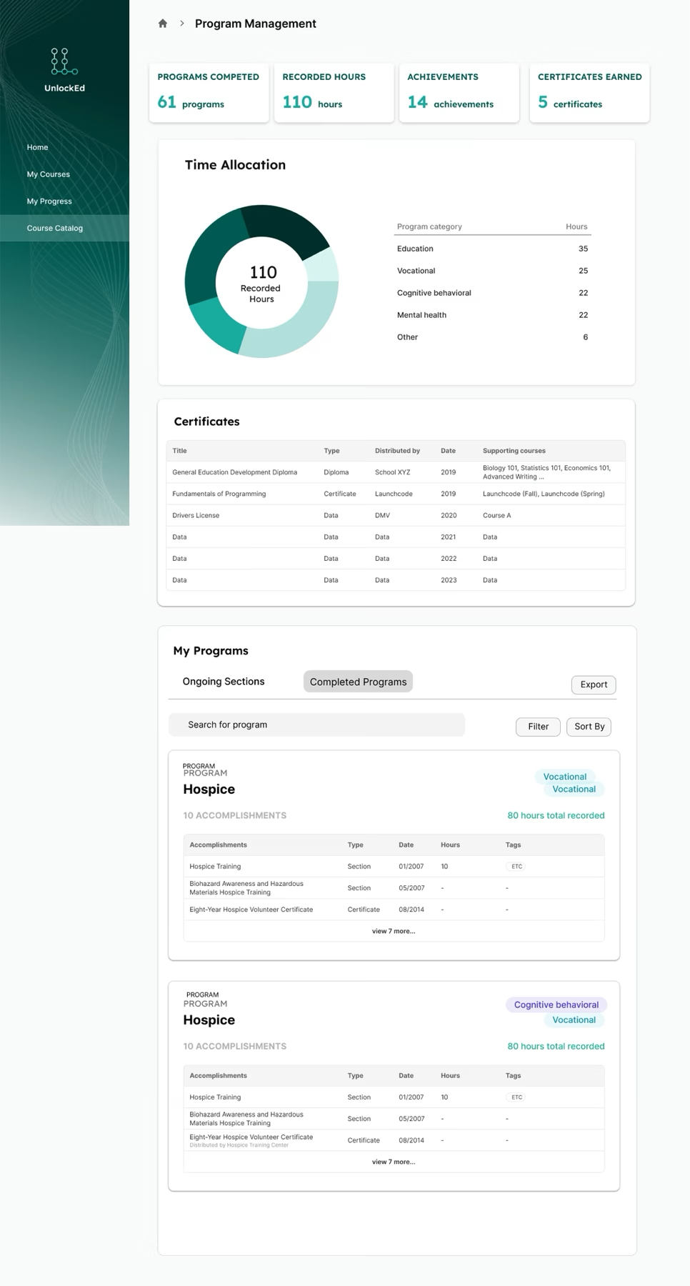 High-fidelity prototype screen 2